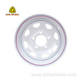 White 8 Spoke Powder Coated Trailer Steel Rim